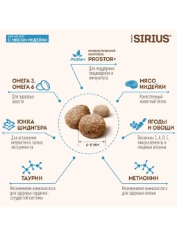 SIRIUS корм для котят всех пород,  индейка 1,5кг фото, цены, купить