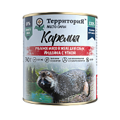 Территория Карелия Консервы рубленое мясо желе Индейка, Утка 340г для собак фото, цены, купить