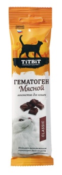 TiTBiT Гематоген Мясной Classic для кошек 30г 1шт фото, цены, купить