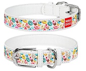  Collar  WAUDOG 35мм 46-60см "Пончики"L  кожа ошейник для собак фото, цены, купить