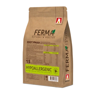 FERMA Hypoallergenic сухой корм для собак малых и средних пород индейка и моно белок 1.5кг фото, цены, купить