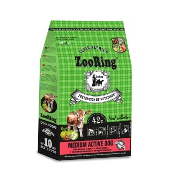 ZooRing Adult Dog для молодых и взрослых собак средних пород телятина, рис, яблоко 10кг фото, цены, купить
