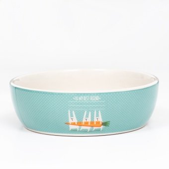 Миска керамическая "Для кроликов" 300мл, 12 х 3,5 см  фото