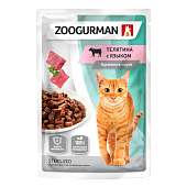 Zoogurman пауч телятина с языком в соусе 85г для стерилизованных кошек фото, цены, купить